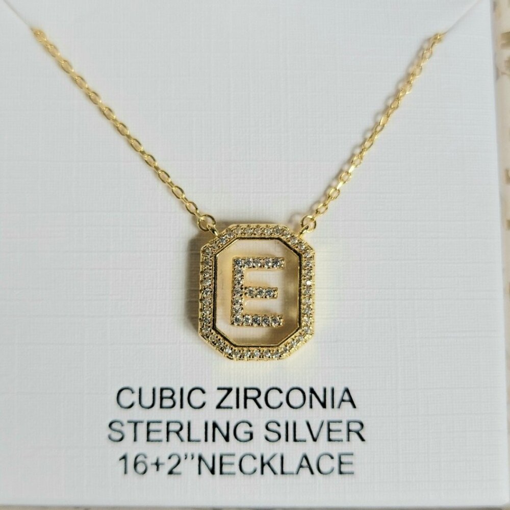 Rachel Zoe Letter "E" Necklace, 14K Gold Plated Sterling Silver